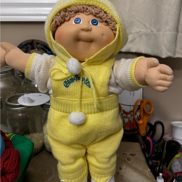 Other - Cabbage Patch Kid Doll in Yellow Hooded Jumpsuit